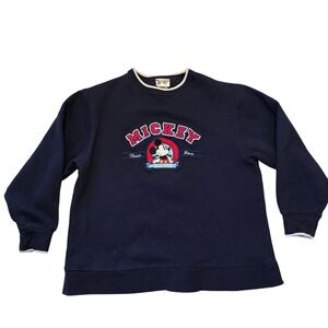 Vintage Disney Mickey Mouse Classic 1928 Sweatshirt Navy Walt Disney World Adult